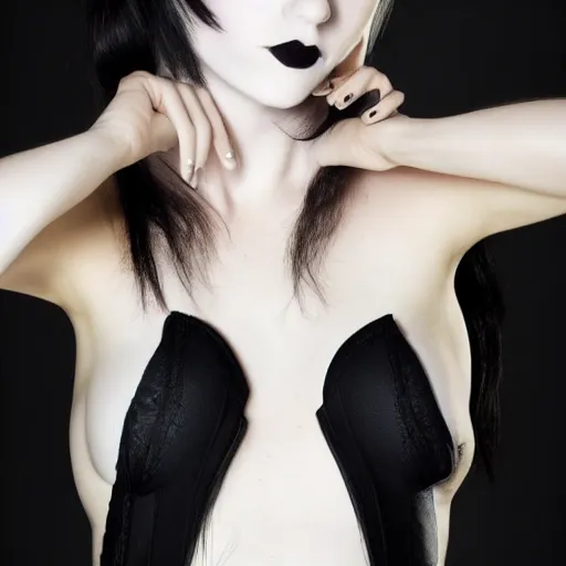 Image similar to pale goth beauty, ultra definition