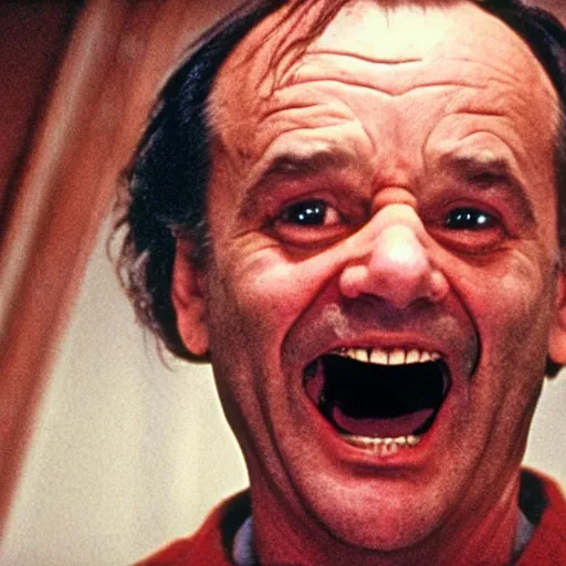 Image similar to bill murray plays jack torrance in the shining, movie still, promotional shot