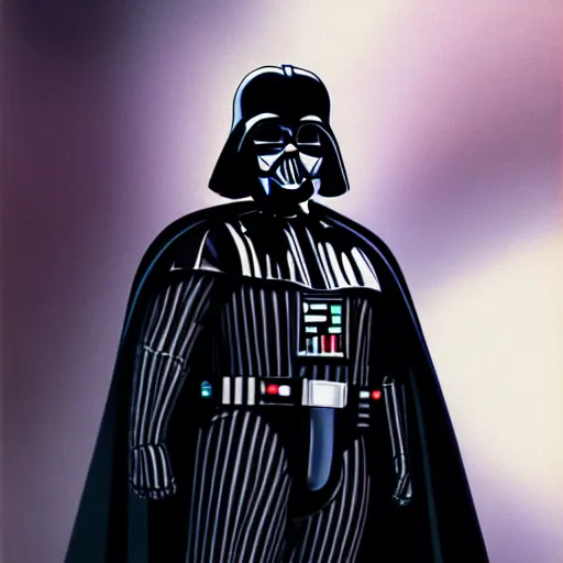 Image similar to a big fat overweight spherical darthvader, wrinkles, from starwars
