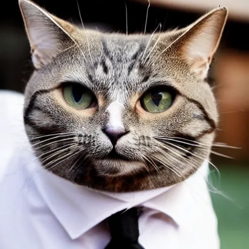 Image similar to cat wearing a suit with a cigar on his mouth