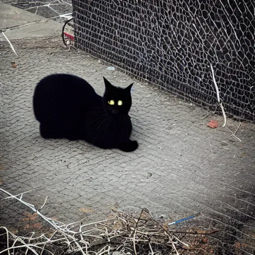 Image similar to “ dmitri the black cat stalks the exclusion zone ”