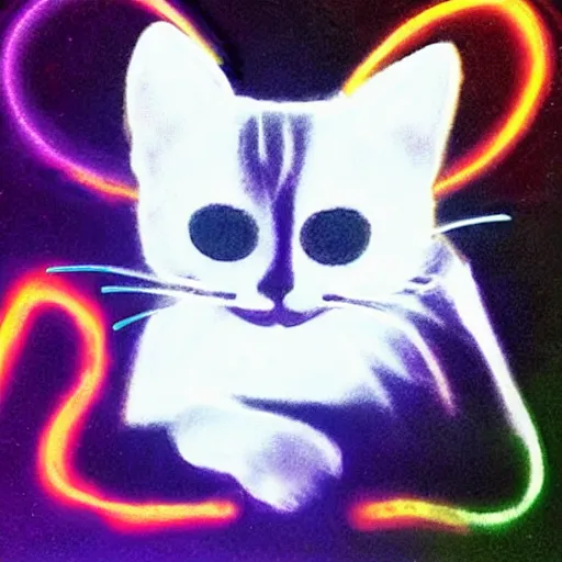 Prompt: glow in the dark cat