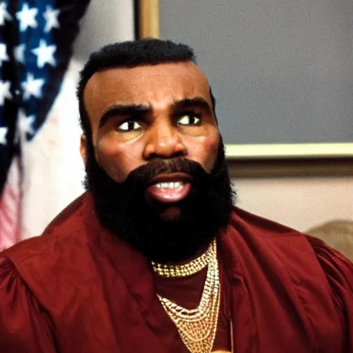 Image similar to mr. t testifying in court