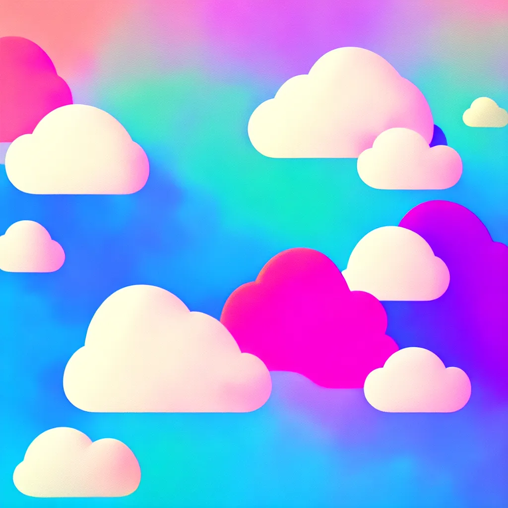 Prompt: a simple micro-service deployed to a public cloud , presented at keynote by CEO, trending on Artstation, painting by Jules Julien, Leslie David and Lisa Frank, muted colors with minimalism