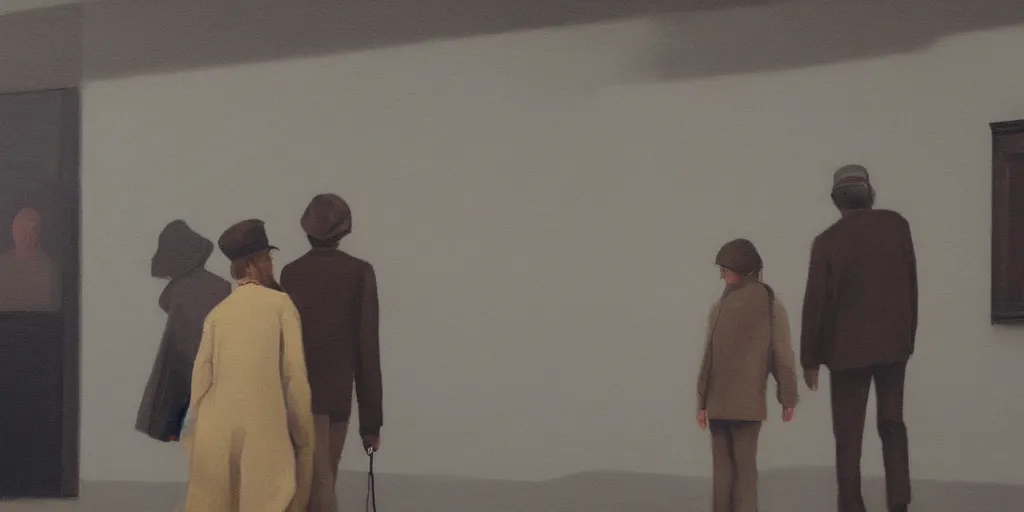 Image similar to an art gallery with pictures in the style of tim eitel