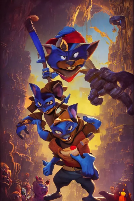 Movie poster of Sly Cooper 2, Highly Detailed,, Stable Diffusion