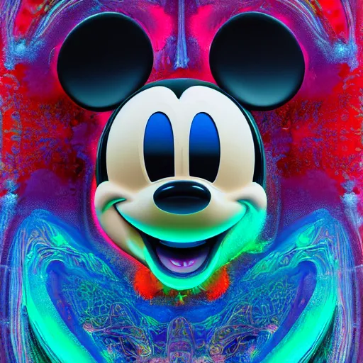 counterfeit mickey mouse head, fractal, broken, | Stable Diffusion ...