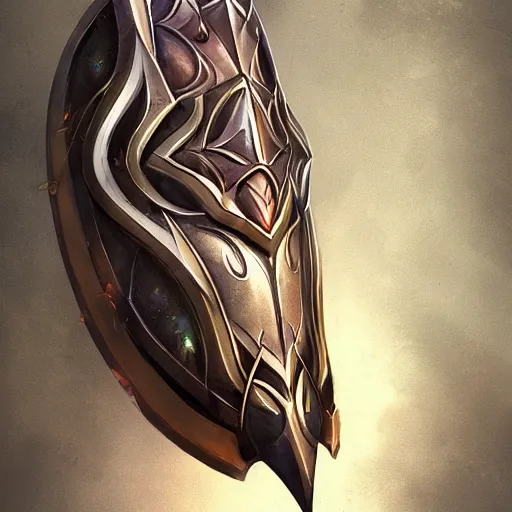 Prompt: concept art of celestial elf shield weapon, blade design, fantasy blade, fantasy, behance, pinterest, deviantart, artstation, weapons concept art, design, rpg, weapon, detailed, digital art, incredible, digital painting