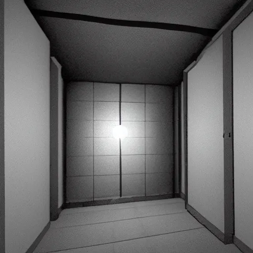 Prompt: The Backrooms liminal space, The Stanley Parable