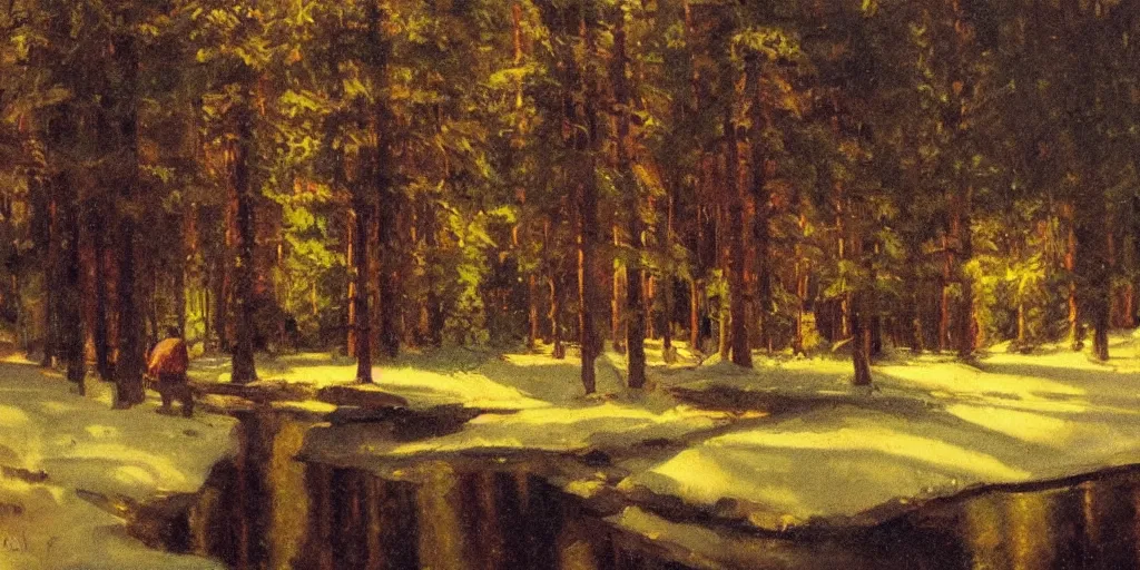 Image similar to dalarna, sweden, in the style of anders zorn, dramatic lighting