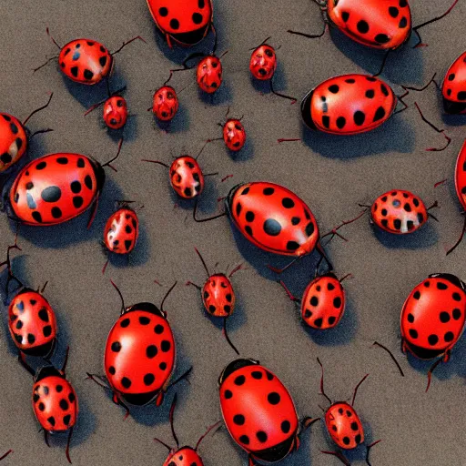 Prompt: ladybugs, the fellowship of the ring ( film ), 3 d render