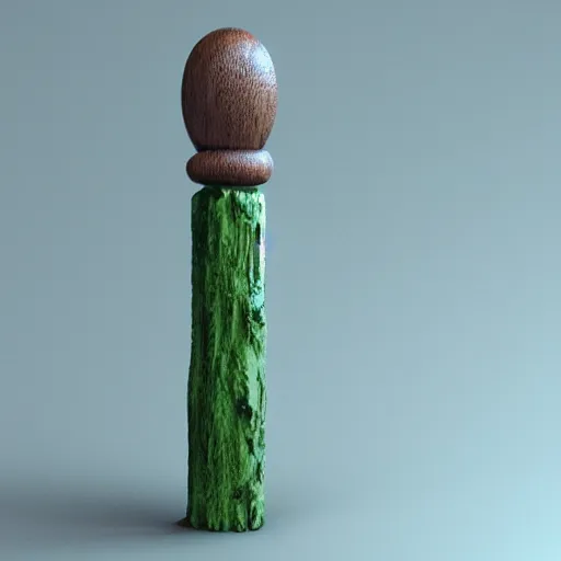 Image similar to wooden staff with green slime on it, octane render