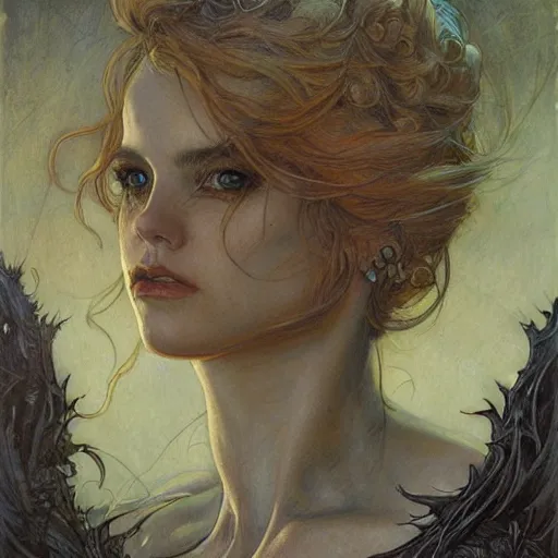 Image similar to a painting in the style of donato giancola, and in the style of charlie bowater, and in the style of arthur rackham. symmetry, smooth, sharp focus, semi - realism.