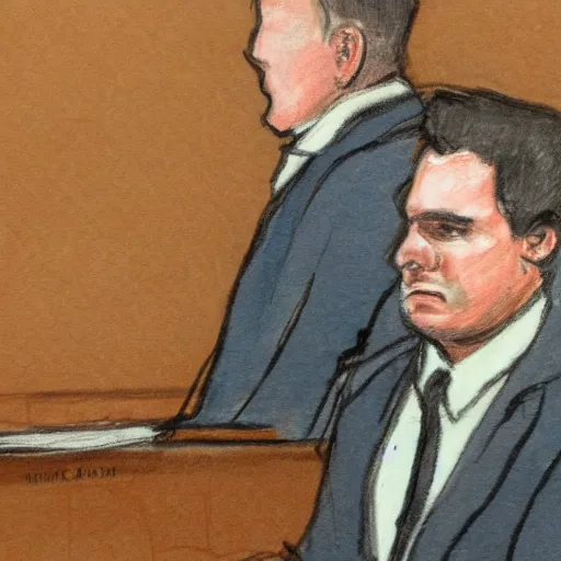 Image similar to courtroom sketch of christian chandler, high resolution