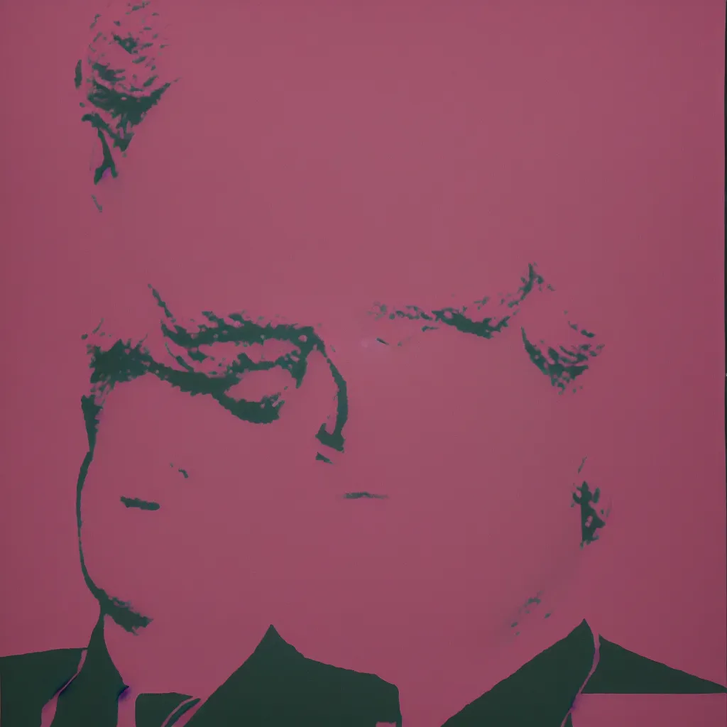 Image similar to individual silk screen portrait of jfk by andy warhol