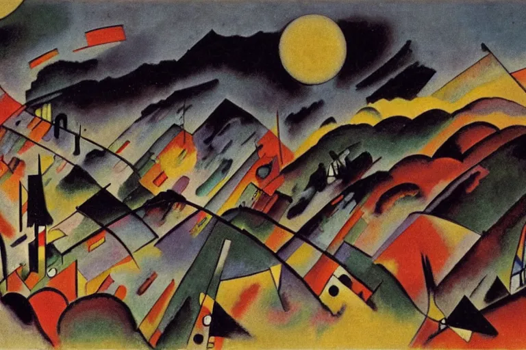 Prompt: wassily kandinsky matte painting,