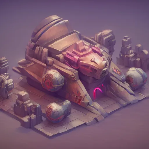 Image similar to Isometric 3D Fantasy Cute and adorable pig Mecha ship, Smooth 3D Illustration, soft render, Servando Lupini, Daniil Kudriavtsev, handpaint texture, Blender, 3DCoat H 648