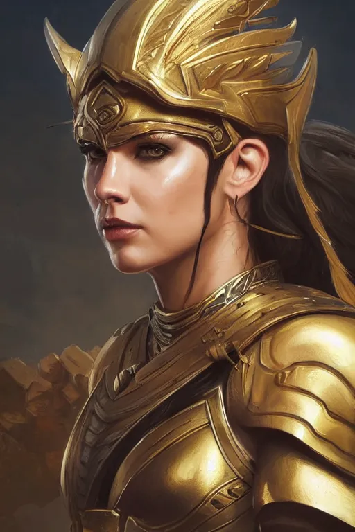 Image similar to amazon valkyrie athena, d & d, fantasy, portrait, highly detailed, headshot, digital painting, trending on artstation, concept art, sharp focus, illustration, art by artgerm and greg rutkowski and magali villeneuve