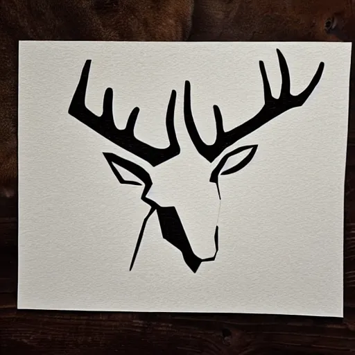 Image similar to a picture of a deer from triangles made of paper