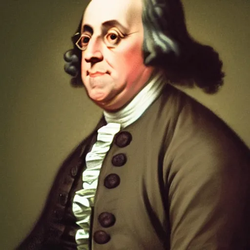 Image similar to photo of benjamin franklin at the met gala