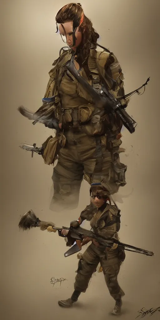 Prompt: A female peshmerga turning into a warewolf, art by Sam Weber, digital painting, trending on Artstation