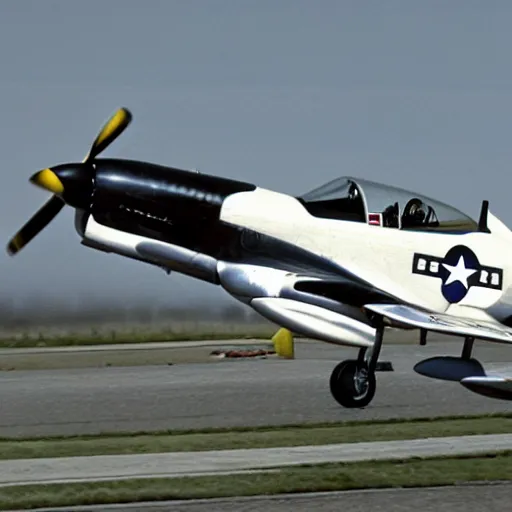 Prompt: p 5 1 mustang as a jet aircraft