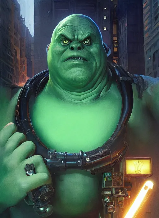 Image similar to portrait, super natural being, slimer from ghostbusters, dramatic lighting, cinematic, establishing shot, extremly high detail, foto realistic, cinematic lighting, post processed, concept art, artstation, matte painting, style by eddie mendoza, raphael lacoste, alex ross