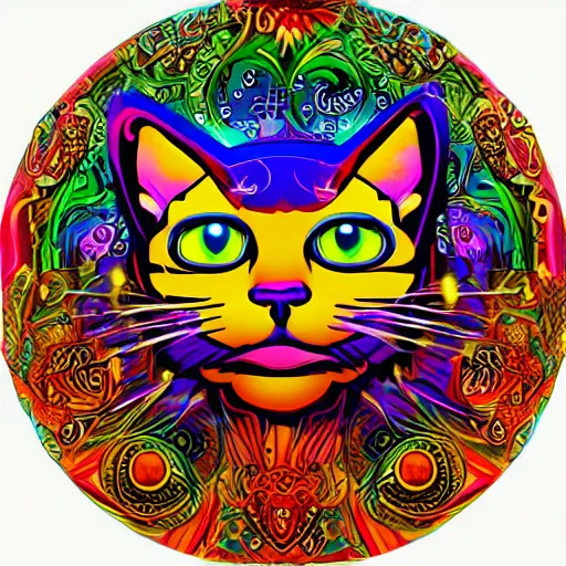 Image similar to psychedelic cat emperor of time and space hd