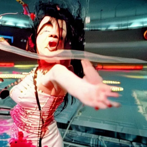 Image similar to a still of bjork in fear and loathing in las vegas ( 1 9 9 8 )