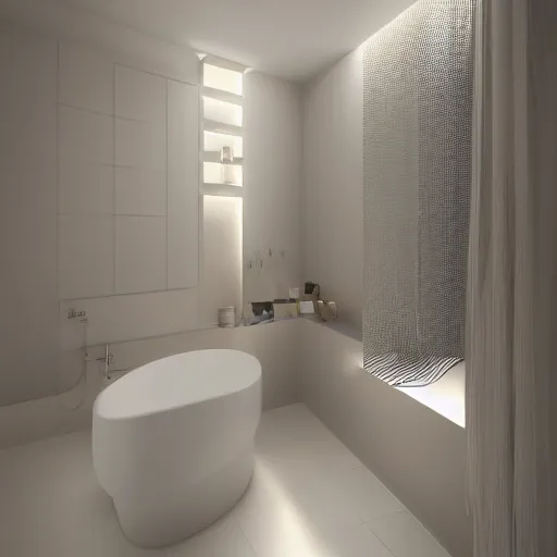 Image similar to bathroom design with led strip lights archi-viz Alla Prima Method , by Stanley Artgerm Lau, WLOP, Rossdraws, James Jean, Andrei Riabovitchevy, Marc Simonetti, and Sakimichan, ledspace, trending on artstation