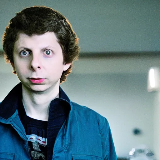 Image similar to michael cera as an action movie star, cinematic, directed by michael bay