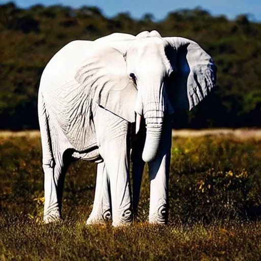 Image similar to photo of a perfect albino african elephant with white skin and covered entirely in dense freckles