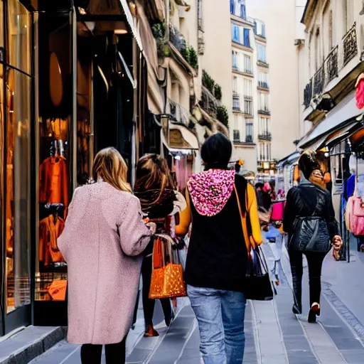 Image similar to women shoping in paris streets