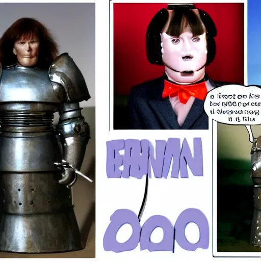 Image similar to conan o brian as a feminine robot