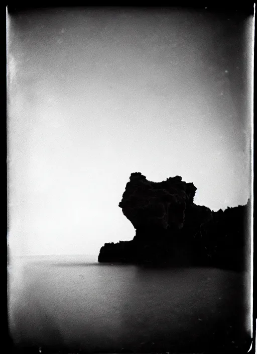 Image similar to impossible, black and white photograph