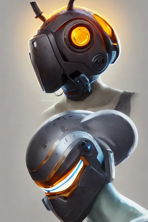 Image similar to epic mask helmet robot ninja portrait stylized as fornite style game design fanart by concept artist gervasio canda, behance hd by jesper ejsing, by rhads, makoto shinkai and lois van baarle, ilya kuvshinov, rossdraws global illumination radiating a glowing aura global illumination ray tracing hdr render in unreal engine 5