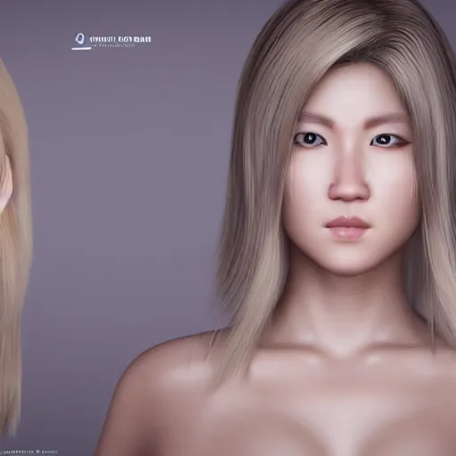 Prompt: portrait of a blonde Asian goddess :: 3d unreal engine octane render realism 4K