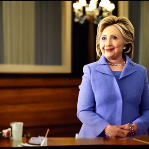 Prompt: screenshot of first lady hillary clinton in twin peaks