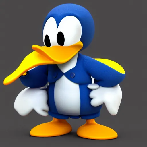 Image similar to donald duck, 3 d render