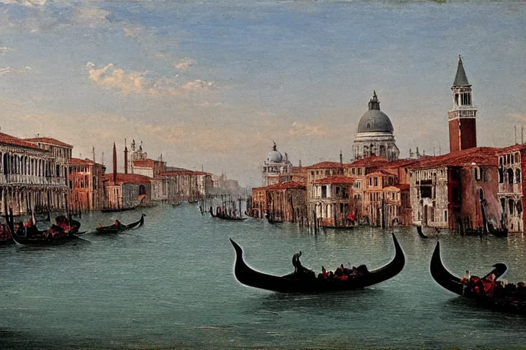 Prompt: realistic painting of Venice, 1870s