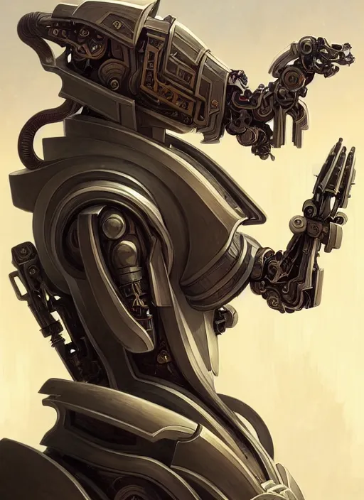 Image similar to portrait of anthropomorphic mecha - bandarch ( great sword ) protoengineer biohacker, intricate, elegant, highly detailed animal monster, digital painting, artstation, concept art, smooth, sharp focus, illustration, art by artgerm and greg rutkowski and alphonse mucha, 8 k