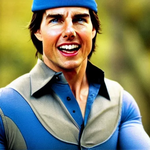 Image similar to Tom Cruise as a smurf