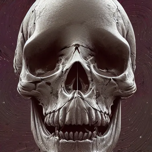 Image similar to portrait_of_a_melting_skull._intricate_abstract._intricate_artwork._by_Tooth_Wu_wlop_beeple_dan_mumford._octane_render_trending_on_artstat