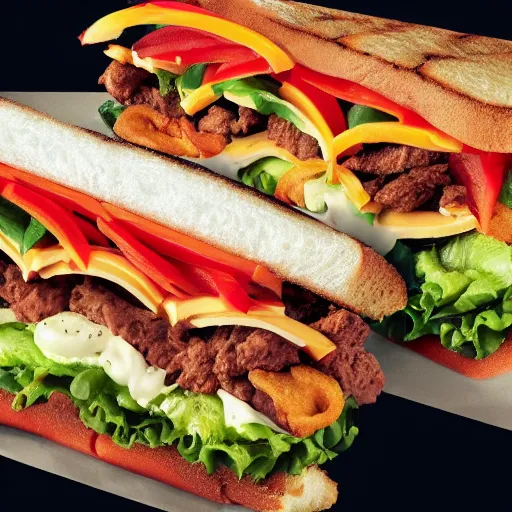 Image similar to The new hottest trend in fast food sandwiches;