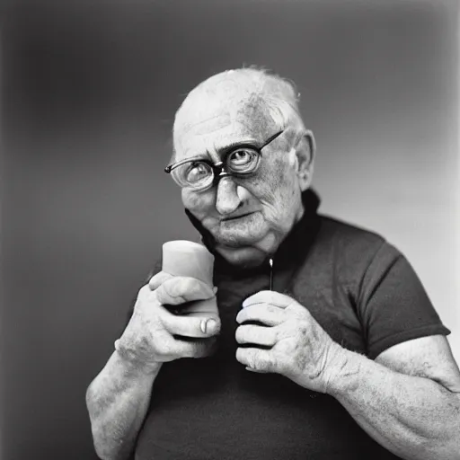 Image similar to Minion, 35mm, age, candid portrait photo by annie leibovitz