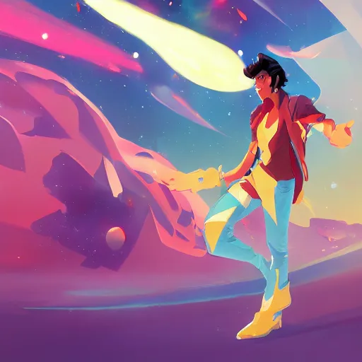 Image similar to hero world space dandy, behance hd by jesper ejsing, by rhads, makoto shinkai and lois van baarle, ilya kuvshinov, rossdraws global illumination