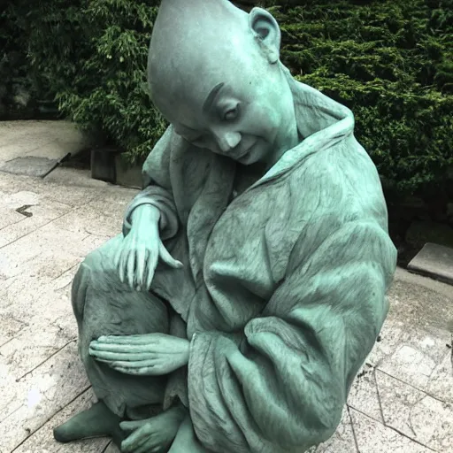 Prompt: photo of a weird statue by Izumi Kato