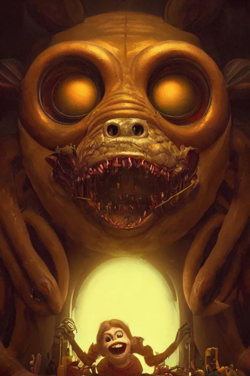 Prompt: a close-up portrait of a cute monster, dramatic backlighting, golden hour, autochrome, high contrast, mad monster party film, stop motion character, pixar and disney, highly detailed, sharp focus, digital painting, concept art, illustration, cyberpunk, solarpunk, trending on artstation, art by greg rutkowski and greg hildebrandt, composition by alphonse mucha