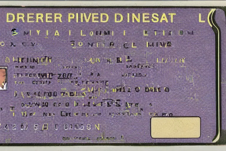 Prompt: a driver's license from planet xornoth