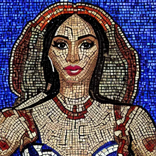 Image similar to roman mosaic of Nicki Minaj